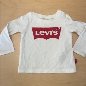 Levi's Kids White and Red Long Sleeve Tee